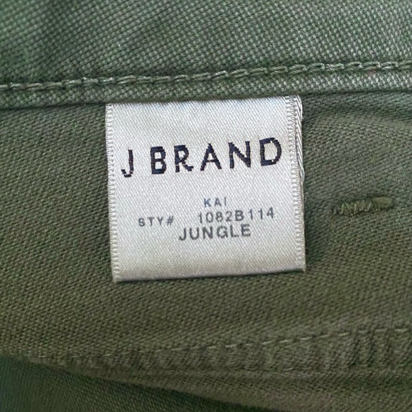 J Brand Kai Jungle Green Stretch Cotton 3” Utility Short Sz 25 *NWT* - Picture 7 of 10